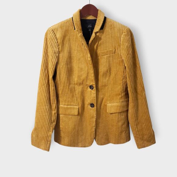 NWT J.Crew Womens Wide Wale Corduroy Blazer Khaki Caramel Sz 6 Academia Preppy - Picture 1 of 16